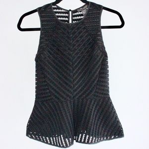 Suzy Shier Black Peplum Top